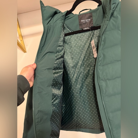 Kate Spade down coat Small green NWT - Picture 5 of 7